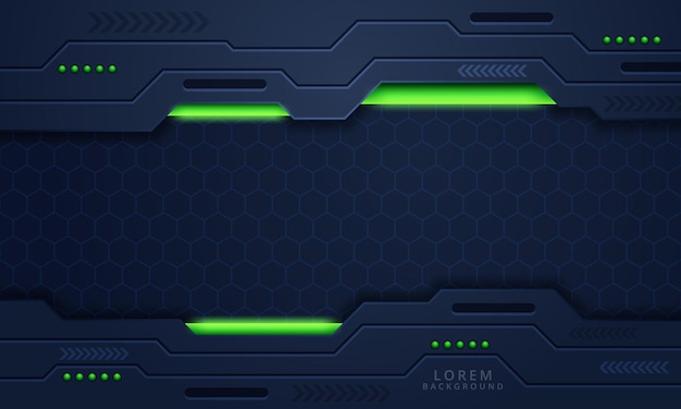 Free vector abstract futuristic background of green glowing technology