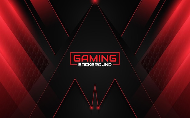 Abstract futuristic black and red gaming background