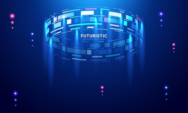 Free vector abstract futuristic blue and white circle interface background