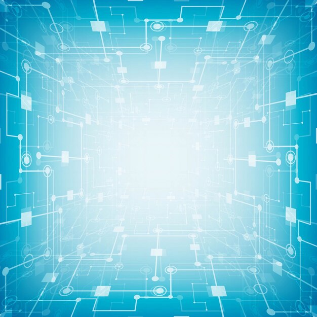 추상 미래의 회로 기판, 하이테크 컴퓨터 디지털 기술 개념 파란색 배경