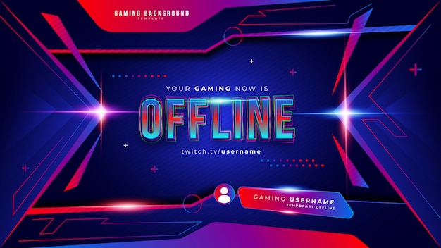 Free vector abstract futuristic gaming background for offline twitch stream