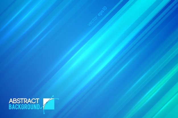 Abstract futuristic template with straight diagonal lines and light effects on blue illustration