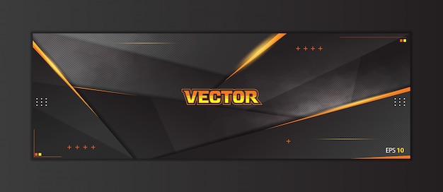 Abstract gaming header social media banner template