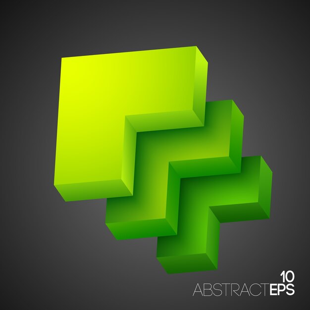 abstract geometric 3d green shapes