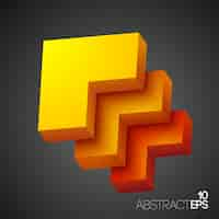 Free vector abstract geometric 3d orange shapes