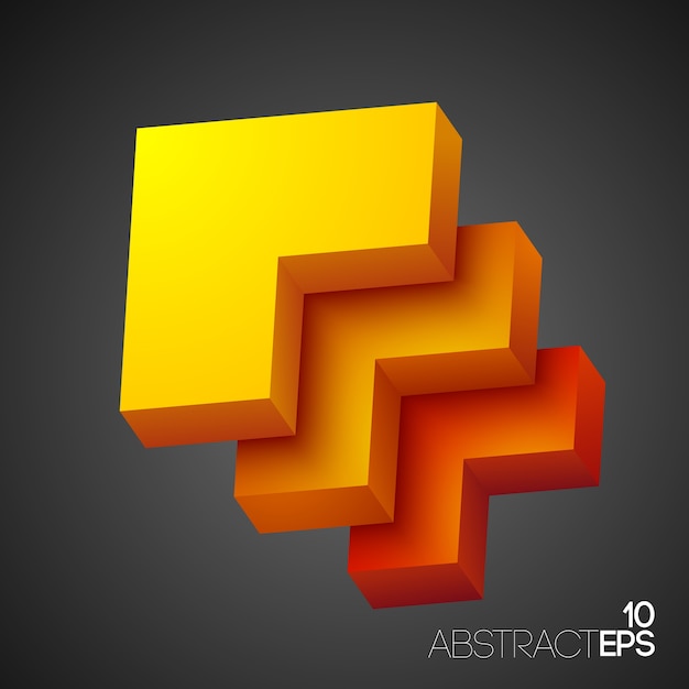 abstract geometric 3d orange shapes