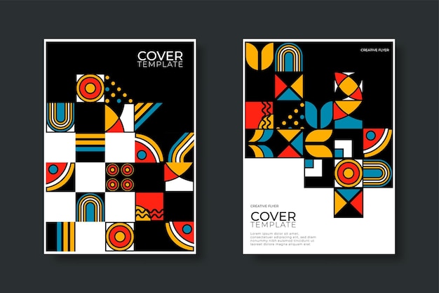 Free vector abstract geometric background business template collection design poster cover wallpaper notebook catalog