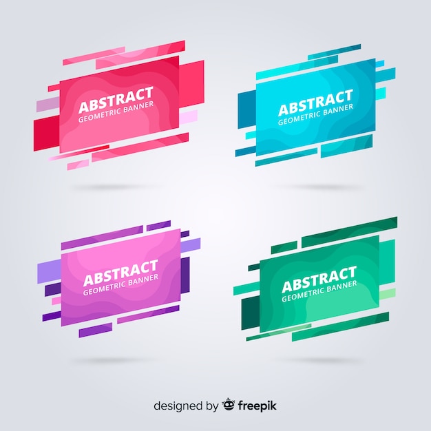 Free vector abstract geometric banner collectio