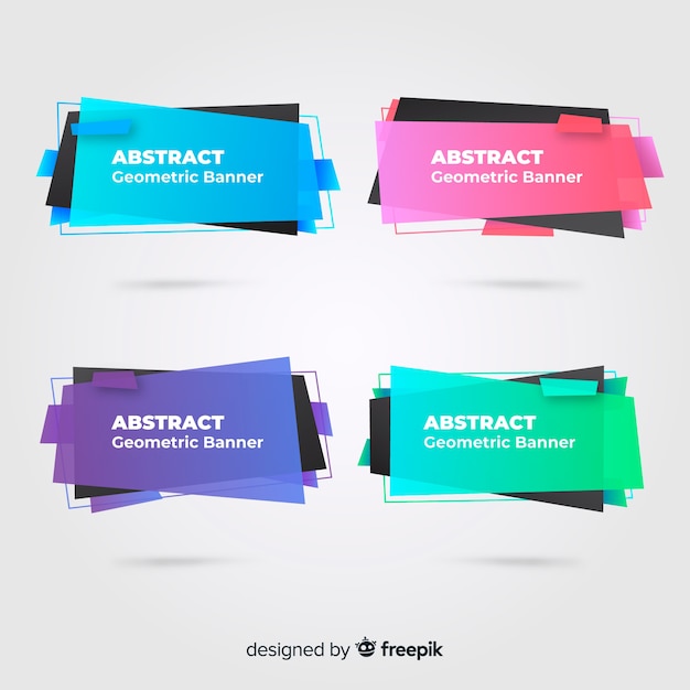 Free vector abstract geometric banner collectio