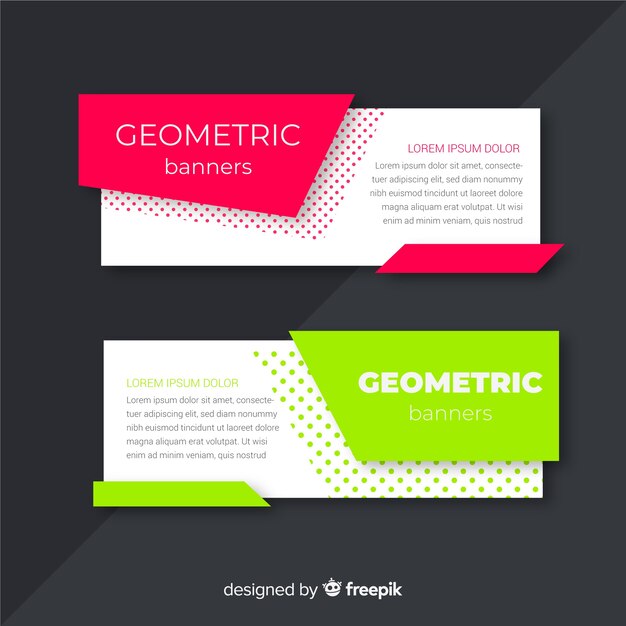 Abstract geometric banner collection