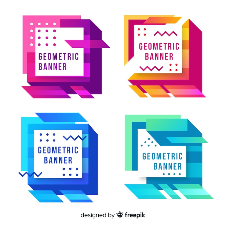 Free Vector abstract geometric banner collection