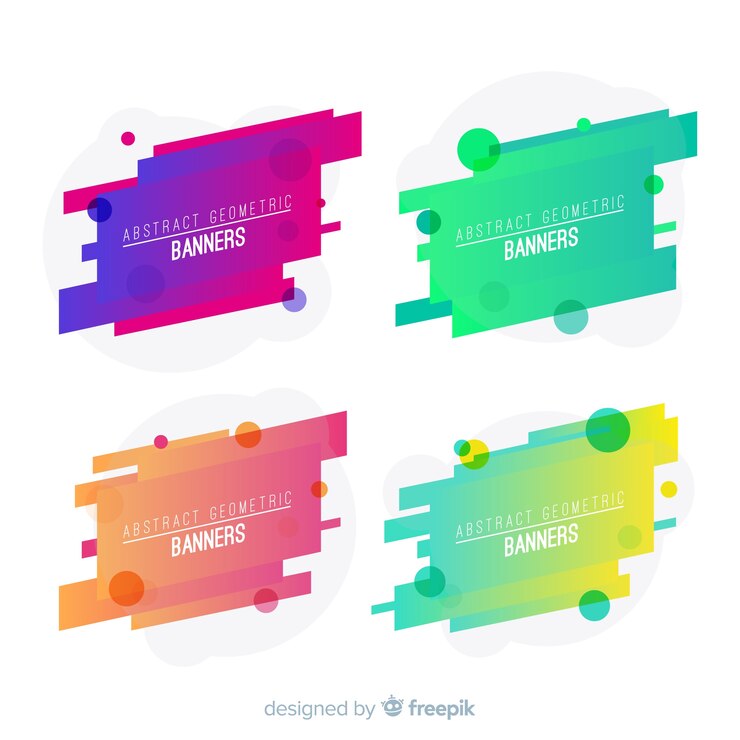 Free Vector abstract geometric banner collection