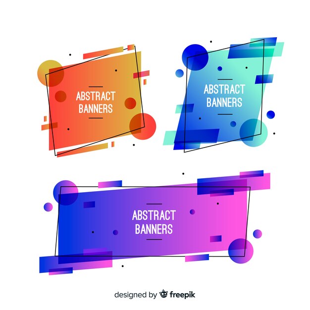 Abstract geometric banner collection