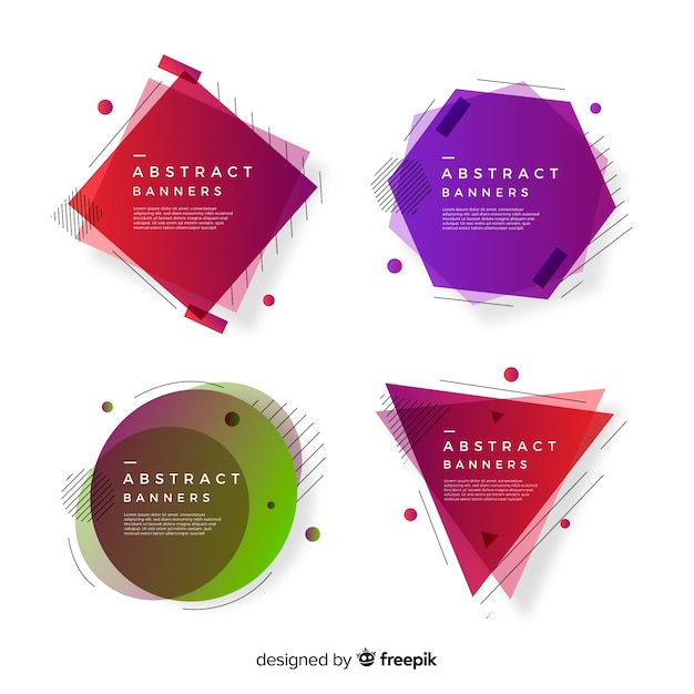 Free vector abstract geometric banner collection
