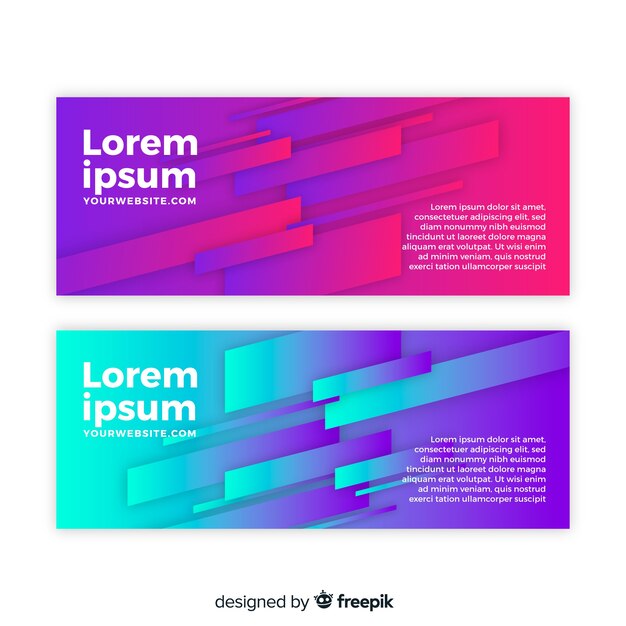 Free vector abstract geometric banner collection