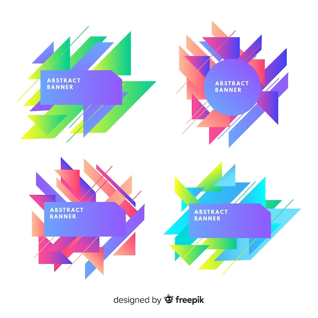 Free vector abstract geometric banner collection