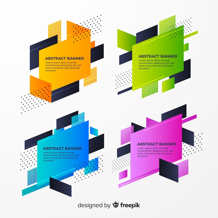 Free Vector abstract geometric banner collection