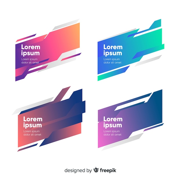 Free vector abstract geometric banner set