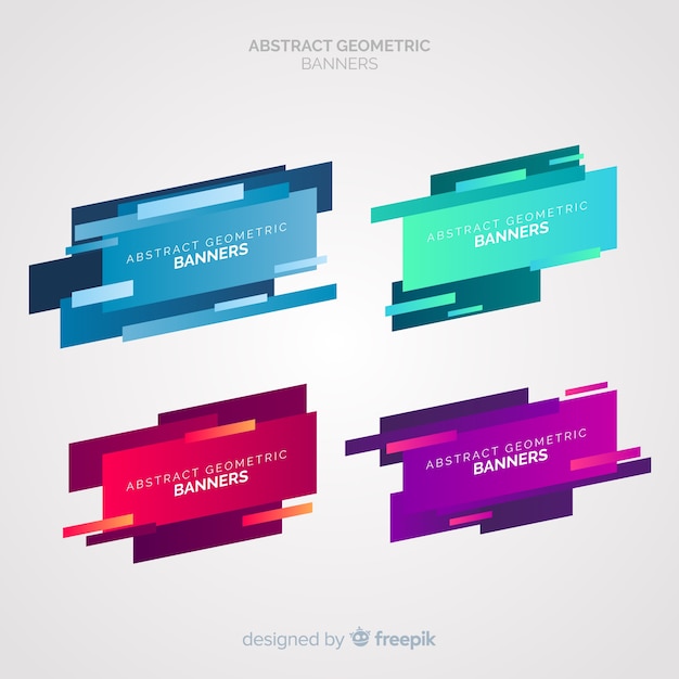 Abstract geometric banners