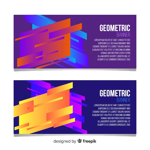 Vettore gratuito bandiere geometriche astratte