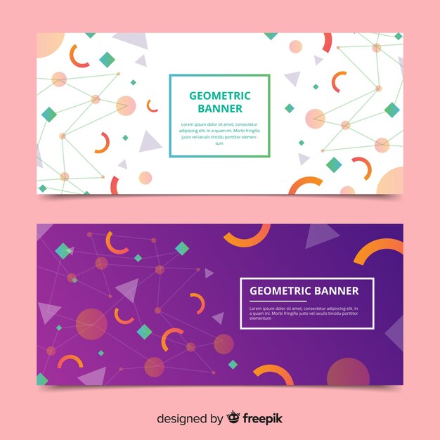 Abstract geometric banners