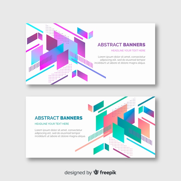 無料ベクター 抽象的な幾何学的なバナー