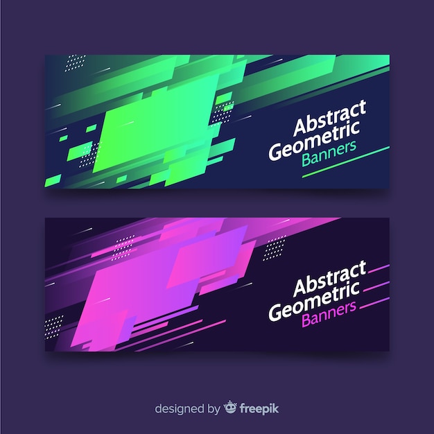 Abstract geometric banners