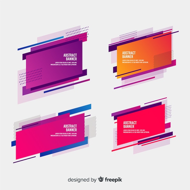 Free vector abstract geometric banners