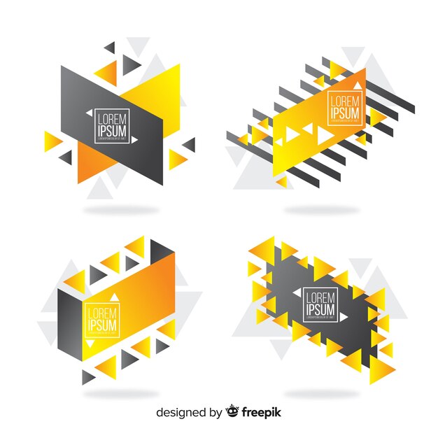 Free vector abstract geometric banners