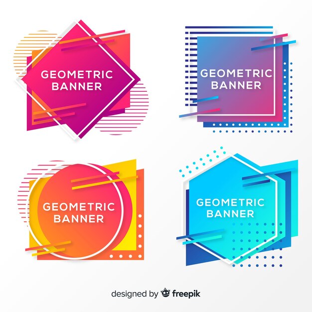 Abstract geometric banners