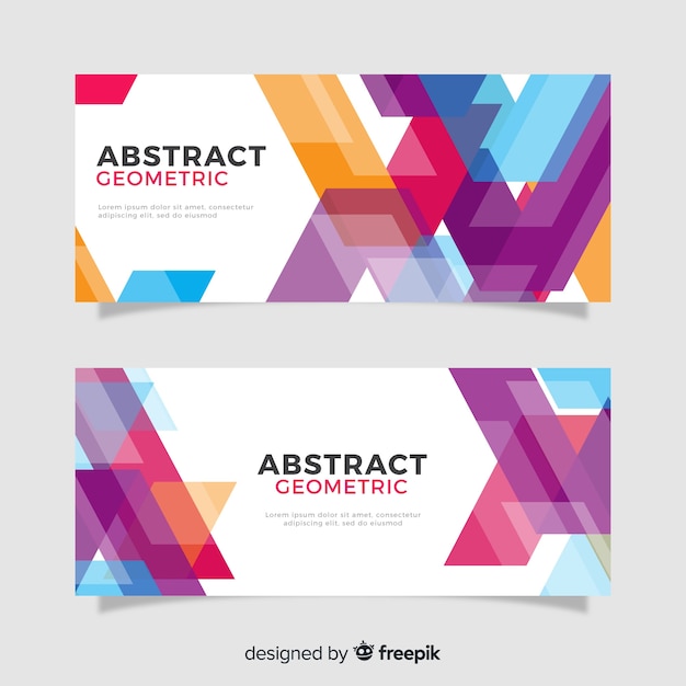 Abstract geometric banners