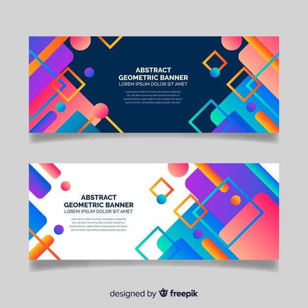 abstract geometric banners