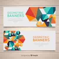 Free vector abstract geometric banners