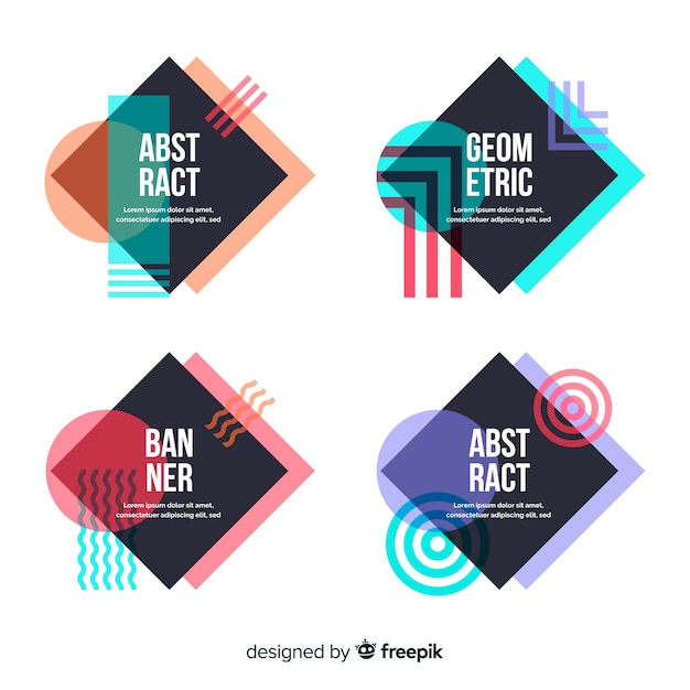 Free vector abstract geometric banners