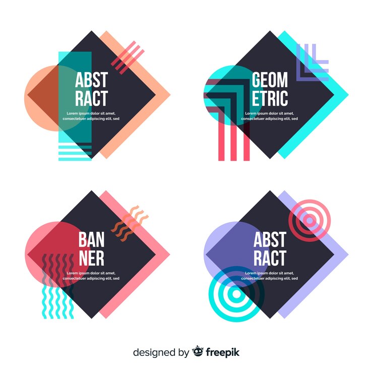 Free Vector abstract geometric banners
