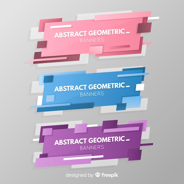 Free vector abstract geometric banners