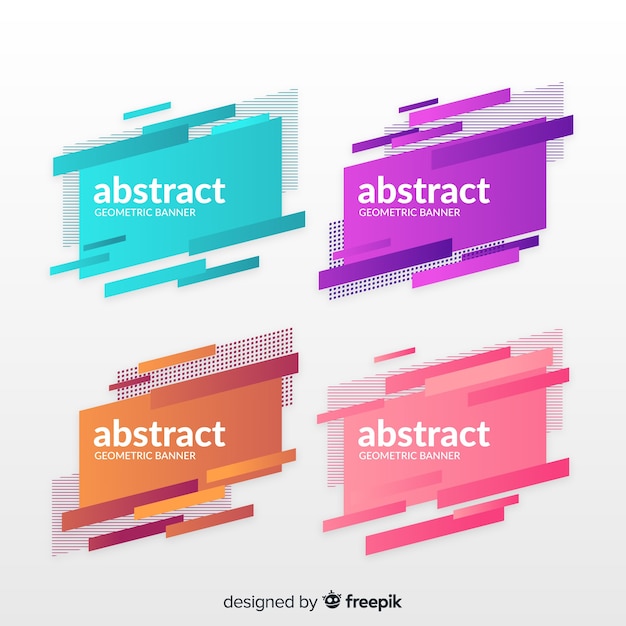 Abstract geometric banners