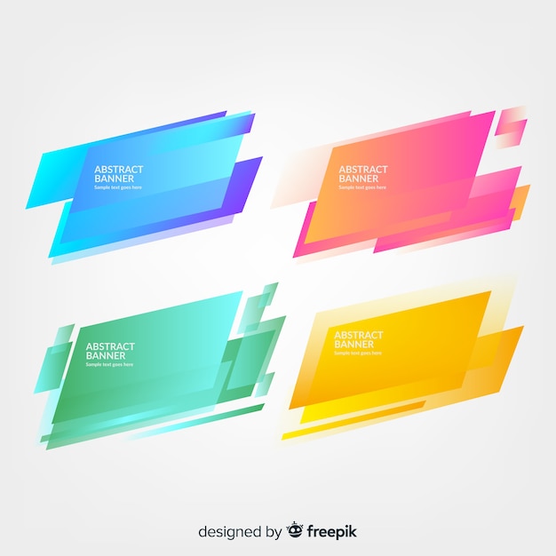 Free vector abstract geometric banners