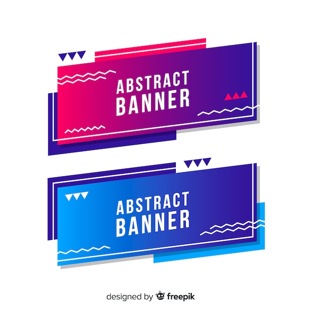 Abstract geometric banners