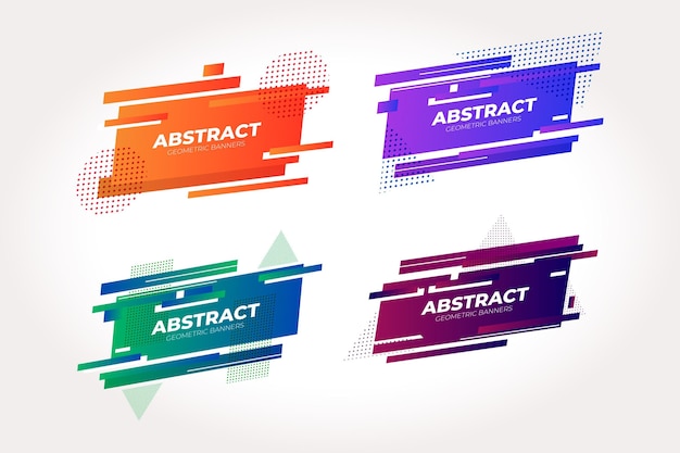 Free vector abstract geometric banners