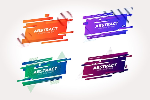 無料ベクター 抽象的な幾何学的なバナー