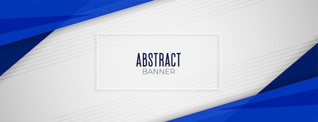 Free vector abstract geometric blue wide background banner layout design