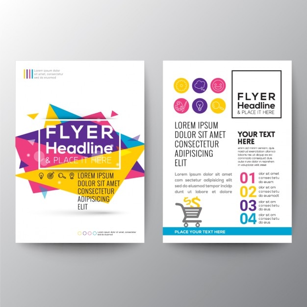 Abstract geometric brochure with triangles in full color