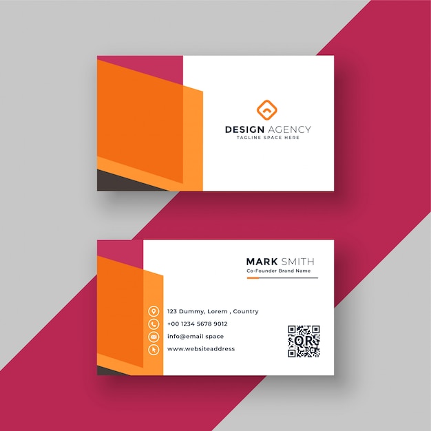 Abstract geometric business card professional design