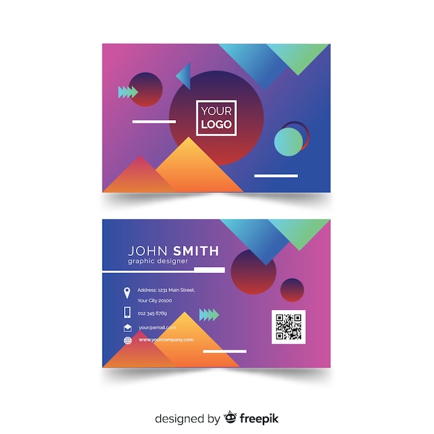 Abstract geometric business card template