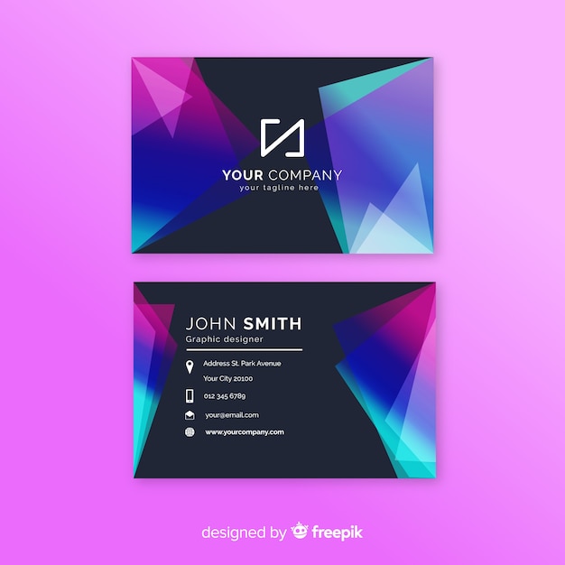 Abstract geometric business card template