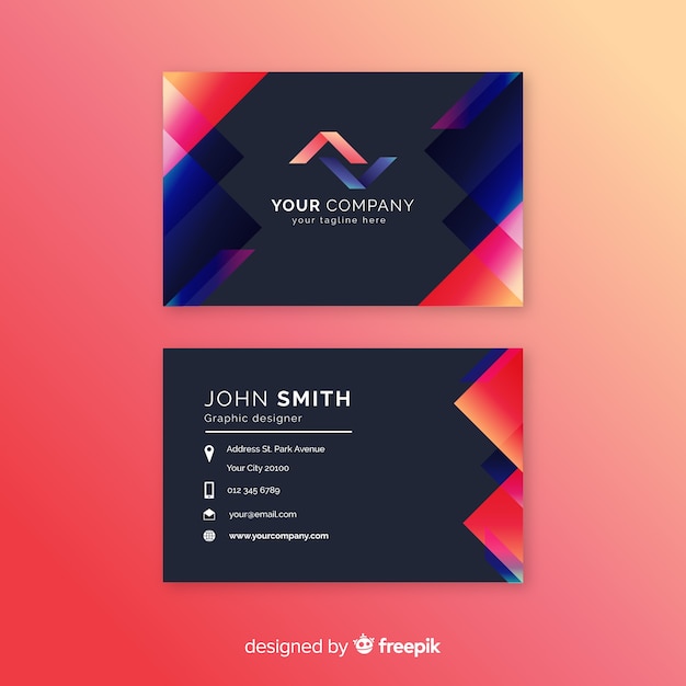 Abstract geometric business card template