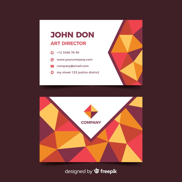 Abstract geometric business card template