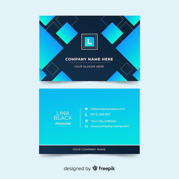 Abstract geometric business card template