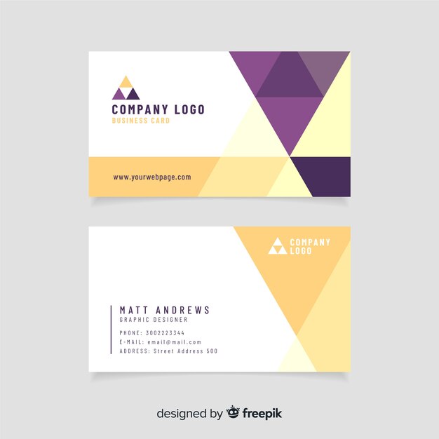 Abstract geometric business card template